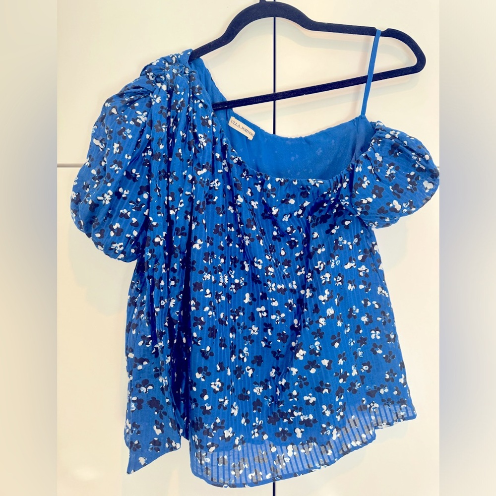 Ulla Johnson off the shoulder top in blue floral size 2